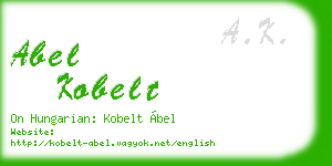 abel kobelt business card